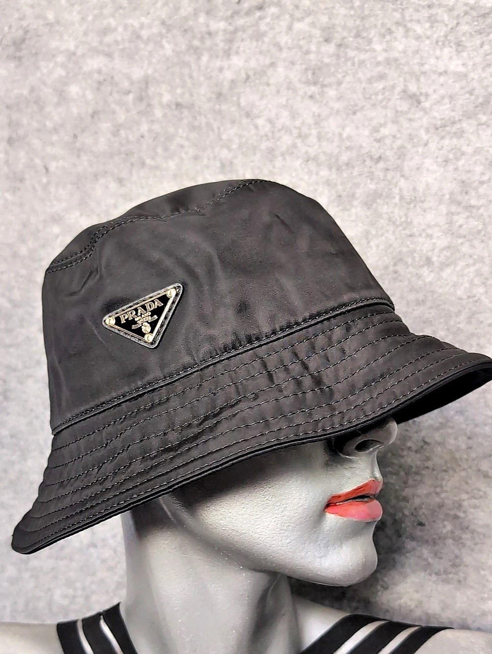 Prada Re-Nylon Bucket Hat Black Medium